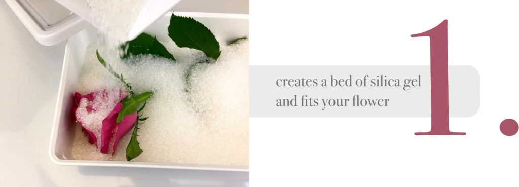 creates a bed of silica gel on the base of the container
