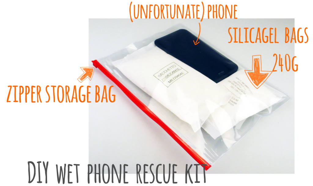 Kit DIY para secar tu celular con bolsas de gel de sílice